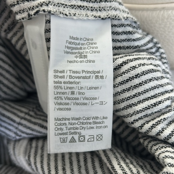 J. Crew Black and White Striped elastic High Waist Shorts size small - Picture 6 of 6